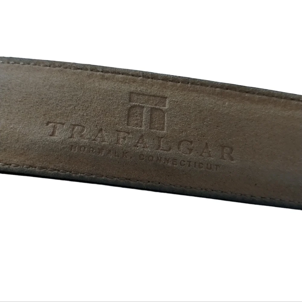 MEN'S TRAFALGAR‎ BLACK GENUINE  LEATHER BELT SIZE 44/110cm #1101PY03-001